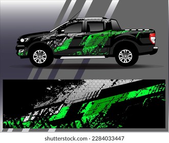 Car wrap design vector. Graphic abstract stripe racing background kit designs for wrap vehicle  race car  rally  adventure and livery