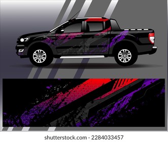 Car wrap design vector. Graphic abstract stripe racing background kit designs for wrap vehicle  race car  rally  adventure and livery