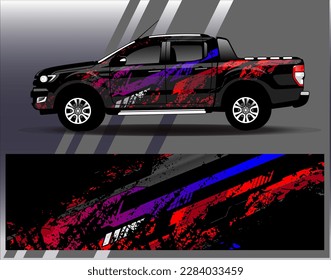 Car wrap design vector. Graphic abstract stripe racing background kit designs for wrap vehicle  race car  rally  adventure and livery