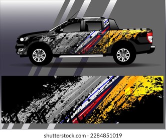 Vector de diseño de ajuste de coches. Diseños gráficos abstractos de banda de fondo de carreras de carreras para envolver la aventura y la liviandad de carreras de coches de carreras de vehículos