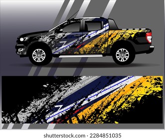 Vector de diseño de ajuste de coches. Diseños gráficos abstractos de banda de fondo de carreras de carreras para envolver la aventura y la liviandad de carreras de coches de carreras de vehículos