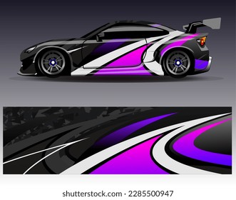 Car wrap design vector. Graphic abstract stripe racing background kit designs for wrap vehicle  race car  rally  adventure and livery