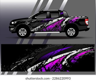 Car wrap design vector. Graphic abstract stripe racing background kit designs for wrap vehicle  race car  rally  adventure and livery