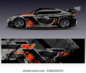 Vector de diseño de ajuste de coches. Diseños gráficos abstractos de banda de fondo de carreras de carreras para envolver la aventura y la liviandad de carreras de coches de carreras de vehículos