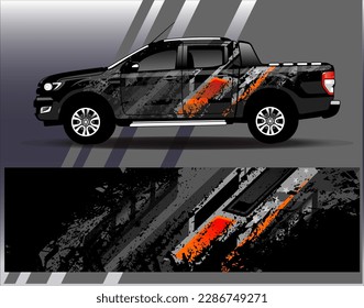 Car wrap design vector. Graphic abstract stripe racing background kit designs for wrap vehicle  race car  rally  adventure and livery