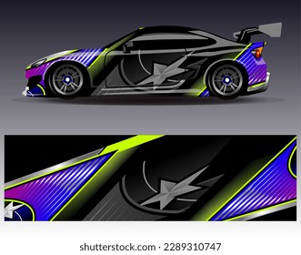 Vector de diseño de ajuste de coches. Diseños gráficos abstractos de banda de fondo de carreras de carreras para envolver la aventura y la liviandad de carreras de coches de carreras de vehículos
