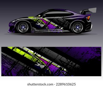 Vector de diseño de ajuste de coches. Diseños gráficos abstractos de banda de fondo de carreras de carreras para envolver la aventura y la liviandad de carreras de coches de carreras de vehículos