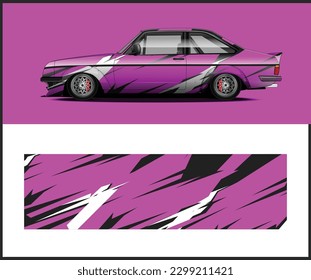 Car wrap design vector. Graphic abstract stripe racing background