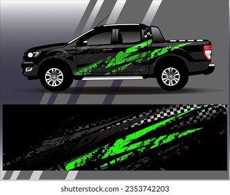 Car wrap design vector. Graphic abstract stripe racing background kit designs for wrap vehicle race car rally adventure and livery