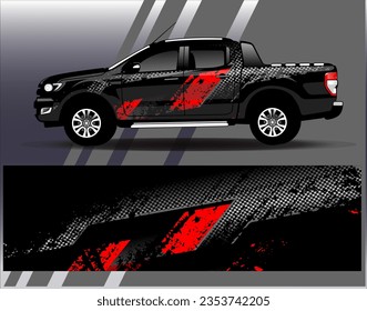 Car wrap design vector. Graphic abstract stripe racing background kit designs for wrap vehicle race car rally adventure and livery