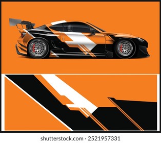 Vector de diseño de envoltura de coche. Fondo de carreras de rayas abstractas gráficas