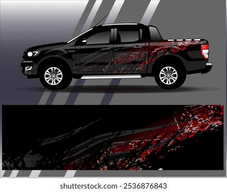 Vector de diseño de envoltura de coche. Diseños abstractos gráficos del fondo de las carreras de la raya para el vehículo, el rally, la carrera, la aventura y la librea de las carreras de coches