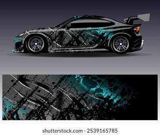 Vector de diseño de envoltura de coche. Diseños abstractos gráficos del fondo de las carreras de la raya para el vehículo, el rally, la carrera, la aventura y la librea de las carreras de coches