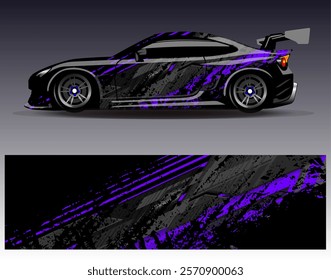 Car wrap design vector. Graphic abstract stripe racing background designs for vehicle, rally, race, adventure and car racing livery	