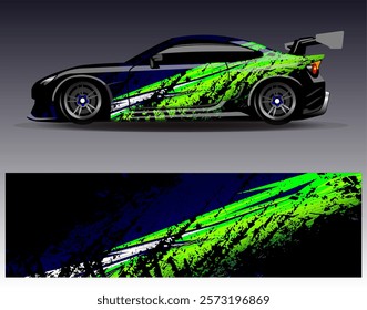 Car wrap design vector. Graphic abstract stripe racing background designs for vehicle, rally, race, adventure and car racing livery	