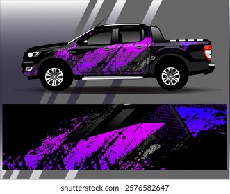 Car wrap design vector. Graphic abstract stripe racing background designs for vehicle, rally, race, adventure and car racing livery