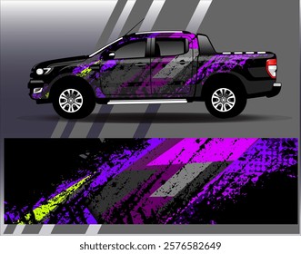 Car wrap design vector. Graphic abstract stripe racing background designs for vehicle, rally, race, adventure and car racing livery