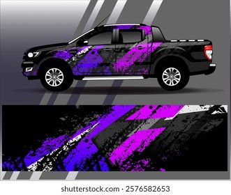 Car wrap design vector. Graphic abstract stripe racing background designs for vehicle, rally, race, adventure and car racing livery