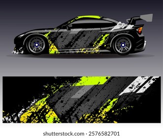 Car wrap design vector. Graphic abstract stripe racing background designs for vehicle, rally, race, adventure and car racing livery