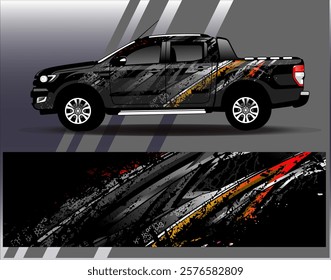 Car wrap design vector. Graphic abstract stripe racing background designs for vehicle, rally, race, adventure and car racing livery