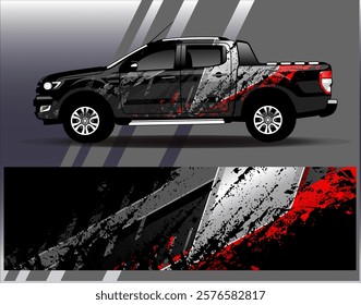 Car wrap design vector. Graphic abstract stripe racing background designs for vehicle, rally, race, adventure and car racing livery