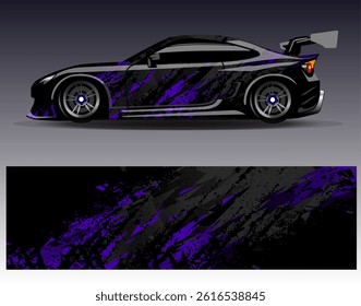 Car wrap design vector. Graphic abstract stripe racing background designs for vehicle, rally, race, adventure and car racing livery