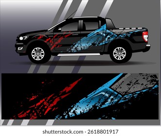Vetor de design de envoltório de carro. Gráfico abstrato stripe projetos de fundo de corrida para veículo, rali, corrida, aventura e carro de corrida de livery