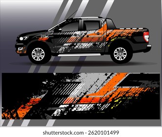 Vetor de design de envoltório de carro. Gráfico abstrato stripe projetos de fundo de corrida para veículo, rali, corrida, aventura e carro de corrida de livery