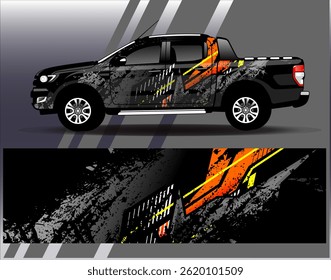 Car wrap design vector. Graphic abstract stripe racing background designs for vehicle, rally, race, adventure and car racing livery