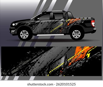 Vector de diseño de envoltura de coche. Diseños abstractos gráficos del fondo de las carreras de la raya para el vehículo, el rally, la carrera, la aventura y la librea de las carreras de coches