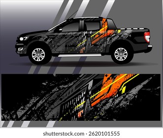 Car wrap design vector. Graphic abstract stripe racing background designs for vehicle, rally, race, adventure and car racing livery