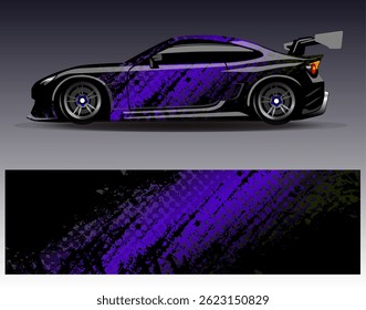 Car wrap design vector. Graphic abstract stripe racing background designs for vehicle, rally, race, adventure and car racing livery