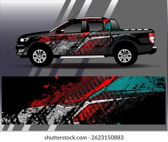 Vector de diseño de envoltura de coche. Diseños abstractos gráficos del fondo de las carreras de la raya para el vehículo, el rally, la carrera, la aventura y la librea de las carreras de coches