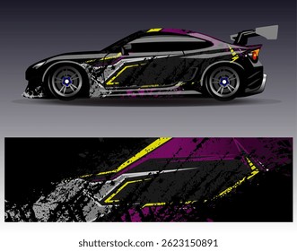 Vector de diseño de envoltura de coche. Diseños abstractos gráficos del fondo de las carreras de la raya para el vehículo, el rally, la carrera, la aventura y la librea de las carreras de coches