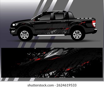 Car wrap design vector. Graphic abstract stripe racing background designs for vehicle, rally, race, adventure and car racing livery