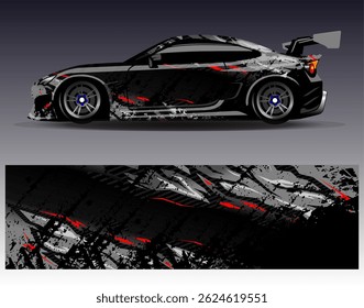 Vetor de design de envoltório de carro. Gráfico abstrato stripe projetos de fundo de corrida para veículo, rali, corrida, aventura e carro de corrida de livery
