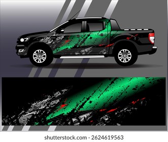 Car wrap design vector. Graphic abstract stripe racing background designs for vehicle, rally, race, adventure and car racing livery