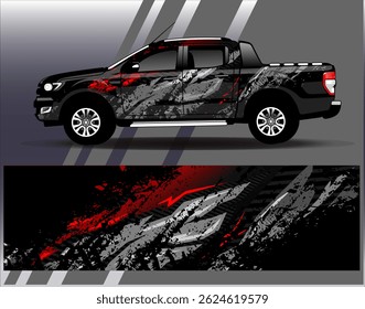Vector de diseño de envoltura de coche. Diseños abstractos gráficos del fondo de las carreras de la raya para el vehículo, el rally, la carrera, la aventura y la librea de las carreras de coches