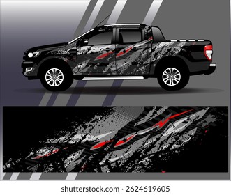 Vector de diseño de envoltura de coche. Diseños abstractos gráficos del fondo de las carreras de la raya para el vehículo, el rally, la carrera, la aventura y la librea de las carreras de coches