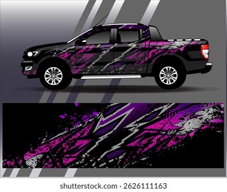 Car wrap design vector. Graphic abstract stripe racing background designs for vehicle, rally, race, adventure and car racing livery