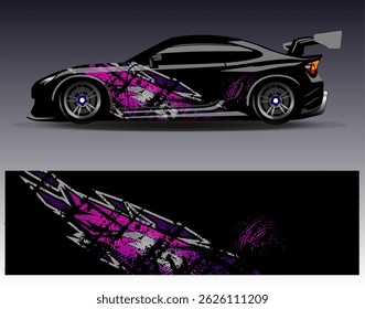 Vector de diseño de envoltura de coche. Diseños abstractos gráficos del fondo de las carreras de la raya para el vehículo, el rally, la carrera, la aventura y la librea de las carreras de coches