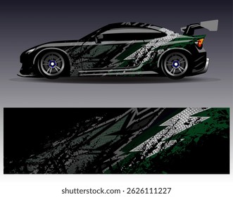 Vector de diseño de envoltura de coche. Diseños abstractos gráficos del fondo de las carreras de la raya para el vehículo, el rally, la carrera, la aventura y la librea de las carreras de coches