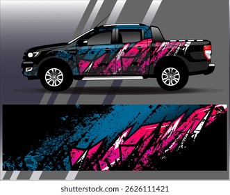 Vector de diseño de envoltura de coche. Diseños abstractos gráficos del fondo de las carreras de la raya para el vehículo, el rally, la carrera, la aventura y la librea de las carreras de coches