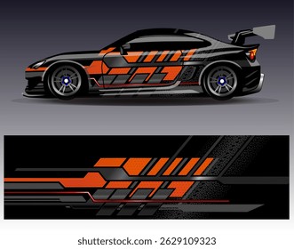 Car wrap design vector. Graphic abstract stripe racing background designs for vehicle, rally, race, adventure and car racing livery