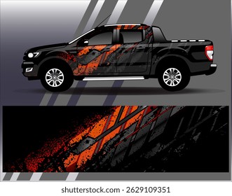 Car wrap design vector. Graphic abstract stripe racing background designs for vehicle, rally, race, adventure and car racing livery