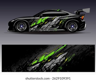 Vector de diseño de envoltura de coche. Diseños abstractos gráficos del fondo de las carreras de la raya para el vehículo, el rally, la carrera, la aventura y la librea de las carreras de coches