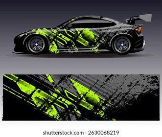 Vector de diseño de envoltura de coche. Diseños abstractos gráficos del fondo de las carreras de la raya para el vehículo, el rally, la carrera, la aventura y la librea de las carreras de coches