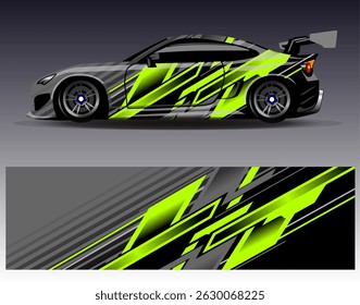 Car wrap design vector. Graphic abstract stripe racing background designs for vehicle, rally, race, adventure and car racing livery