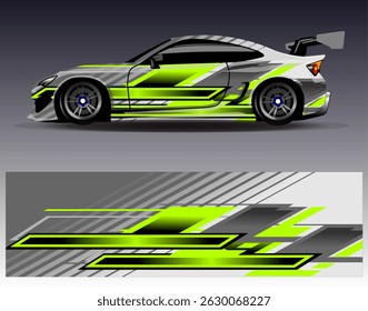 Vetor de design de envoltório de carro. Gráfico abstrato stripe projetos de fundo de corrida para veículo, rali, corrida, aventura e carro de corrida de livery