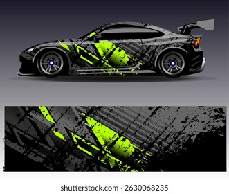 Vector de diseño de envoltura de coche. Diseños abstractos gráficos del fondo de las carreras de la raya para el vehículo, el rally, la carrera, la aventura y la librea de las carreras de coches
